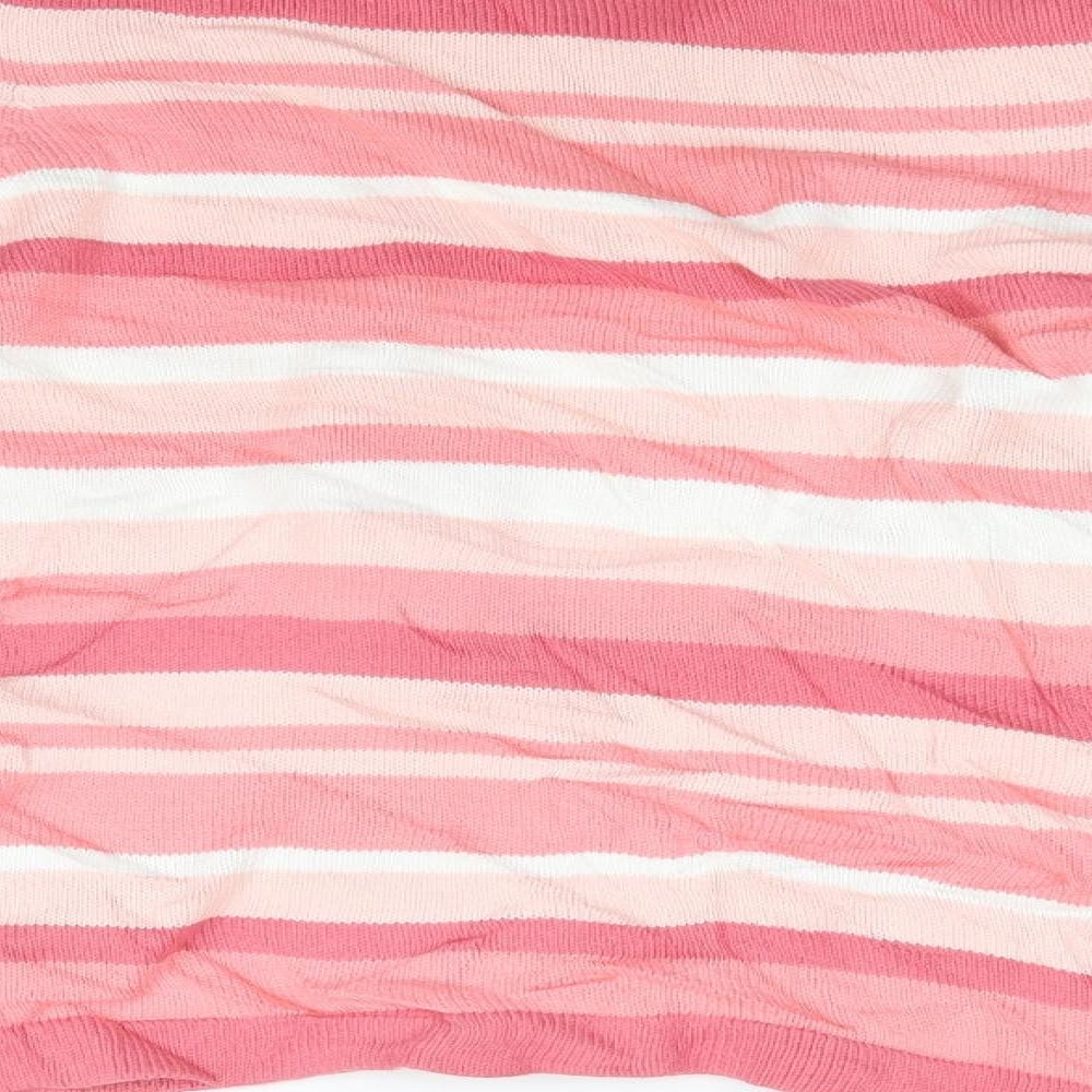 ISLE Womens Pink Striped  Pullover Sweatshirt Size S