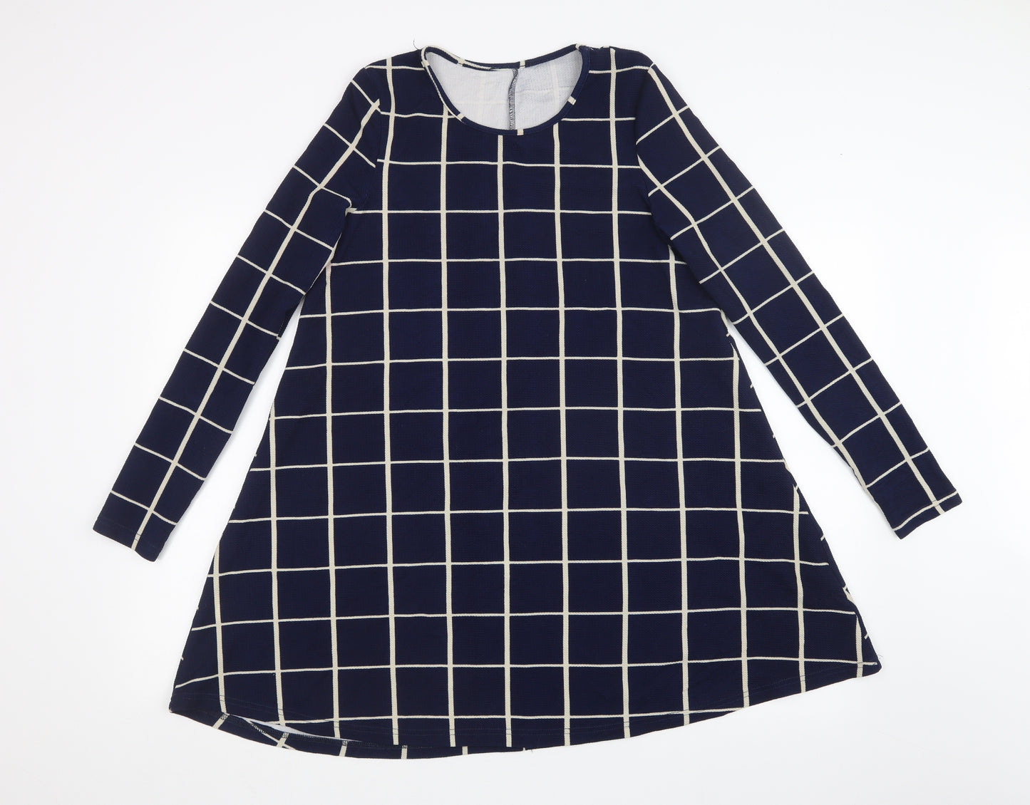 Preworn Womens Blue Geometric  A-Line