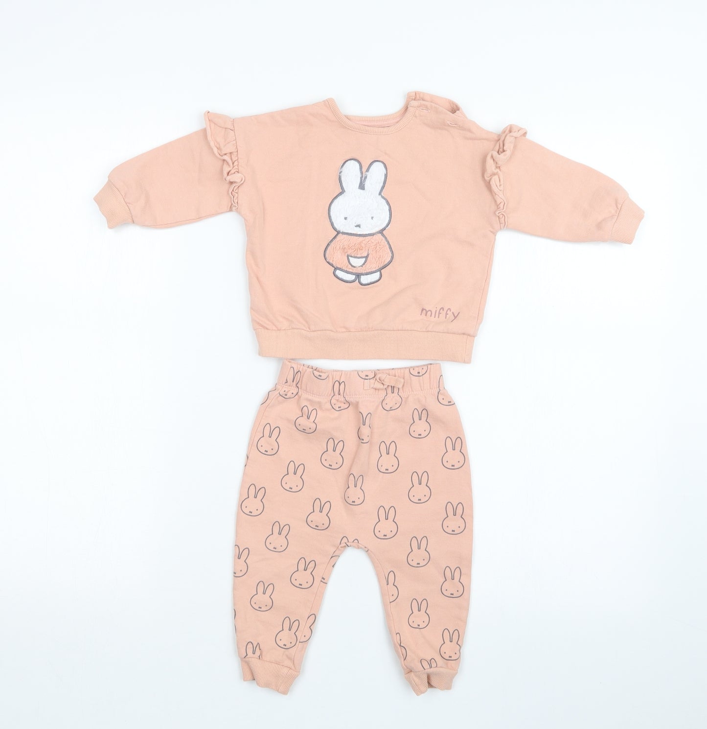 George Girls Pink Geometric   Pyjama Set Size 6-9 Months