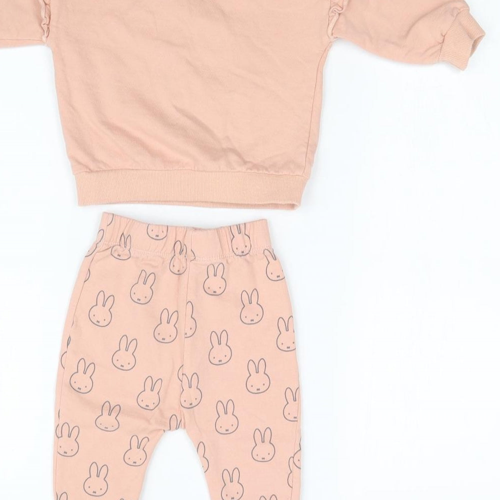George Girls Pink Geometric   Pyjama Set Size 6-9 Months