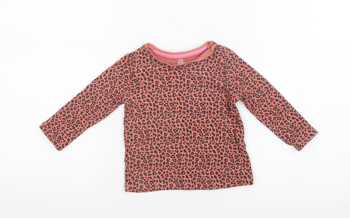 F&F Girls Multicoloured Animal Print  Basic T-Shirt Size 6-9 Months