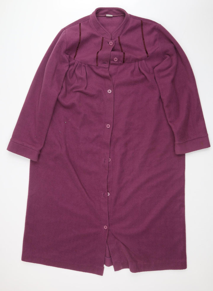 Damart Womens Purple Fleece Overcoat Coat