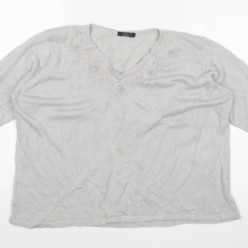 BM Womens Silver   Pullover Jumper Size XL
