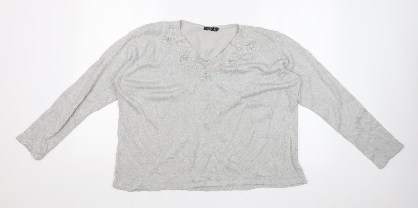 BM Womens Silver   Pullover Jumper Size XL