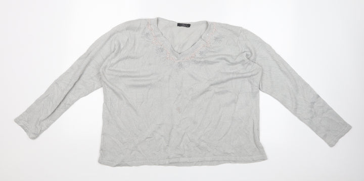 BM Womens Silver   Pullover Jumper Size XL