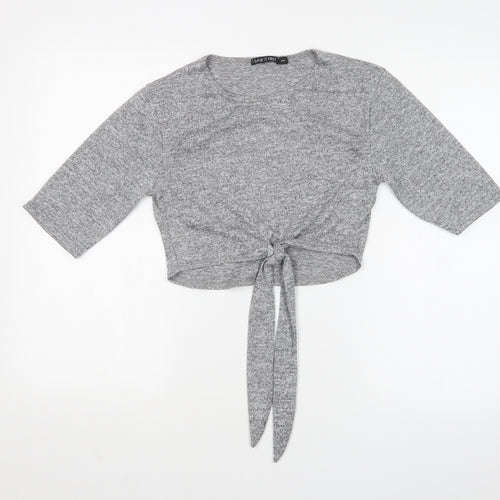 I SAW IT FIRST Womens Grey   Basic T-Shirt Size S