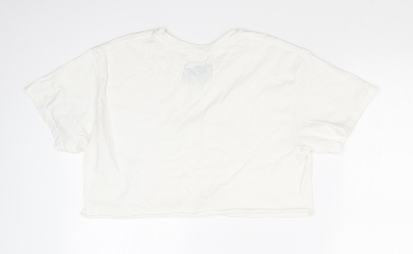 PRETTYLITTLETHING Womens White   Cropped T-Shirt Size S