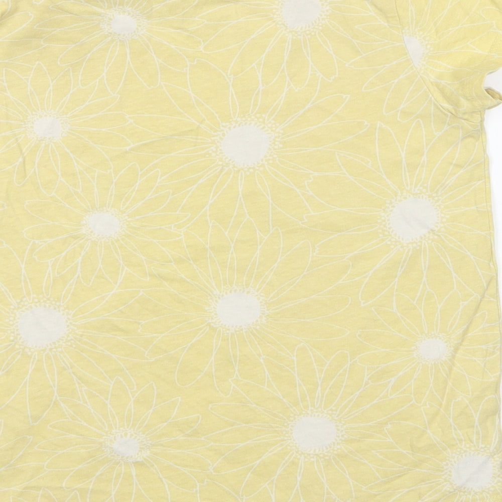 Nutmeg Girls Yellow Floral  Basic T-Shirt Size 7-8 Years
