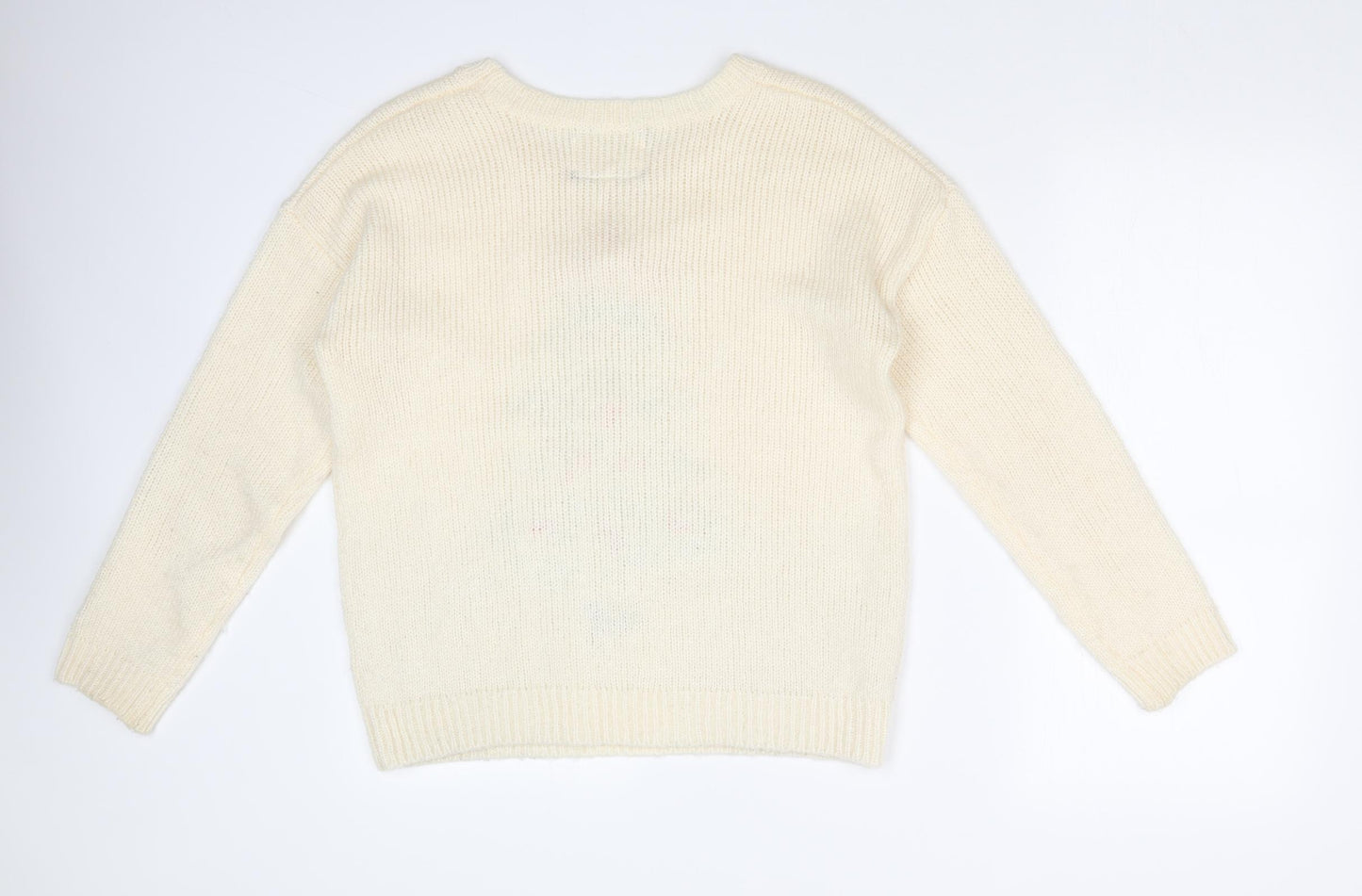 New Look Womens White   Pullover Jumper Size 12  - CHRISTMAS