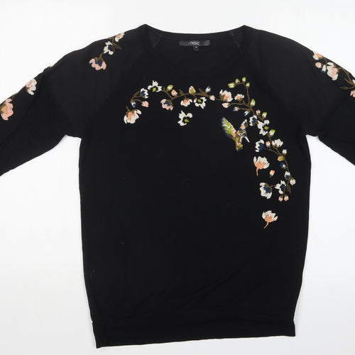 NEXT Womens Black Floral  Basic T-Shirt Size 10
