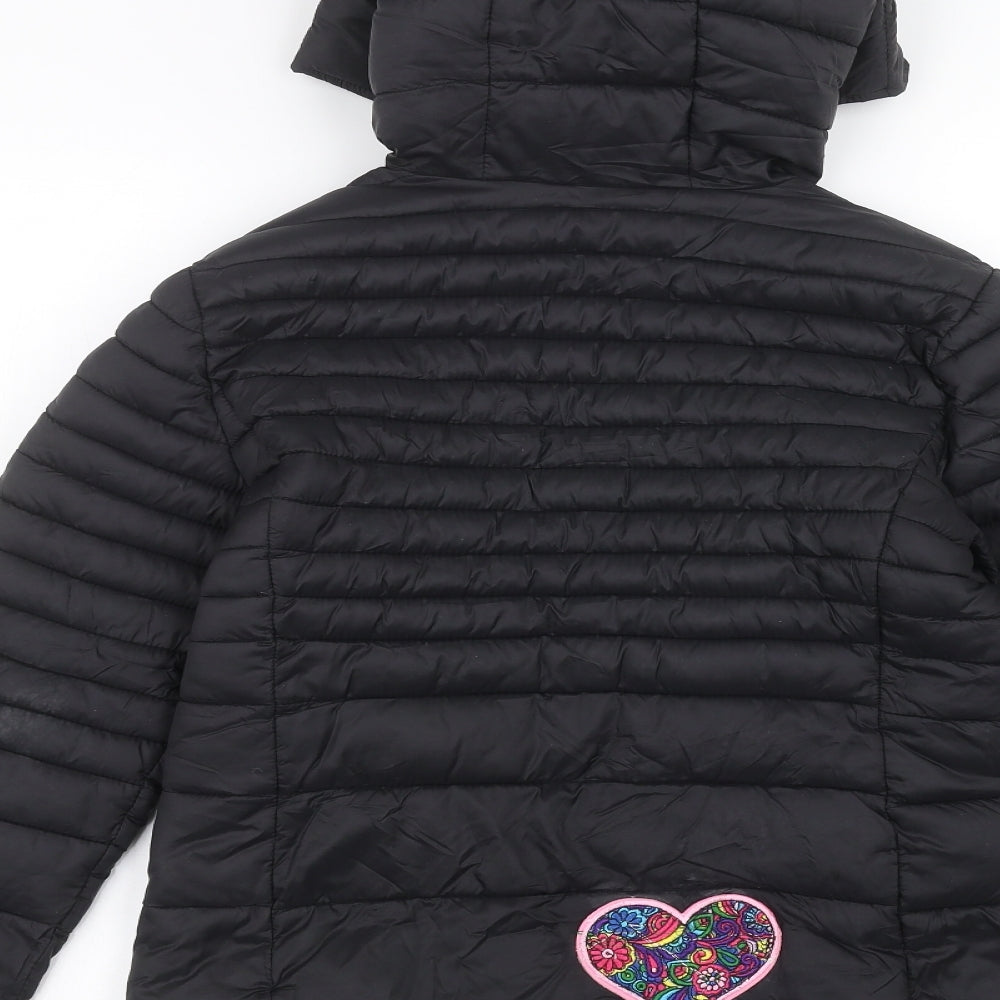 New Look Girls Black   Puffer Jacket Coat Size 9 Years