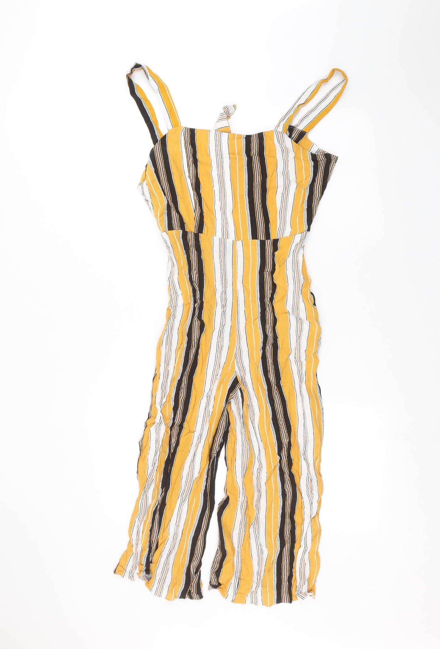 New Look Womens Yellow Striped  Jumpsuit One-Piece Size 12