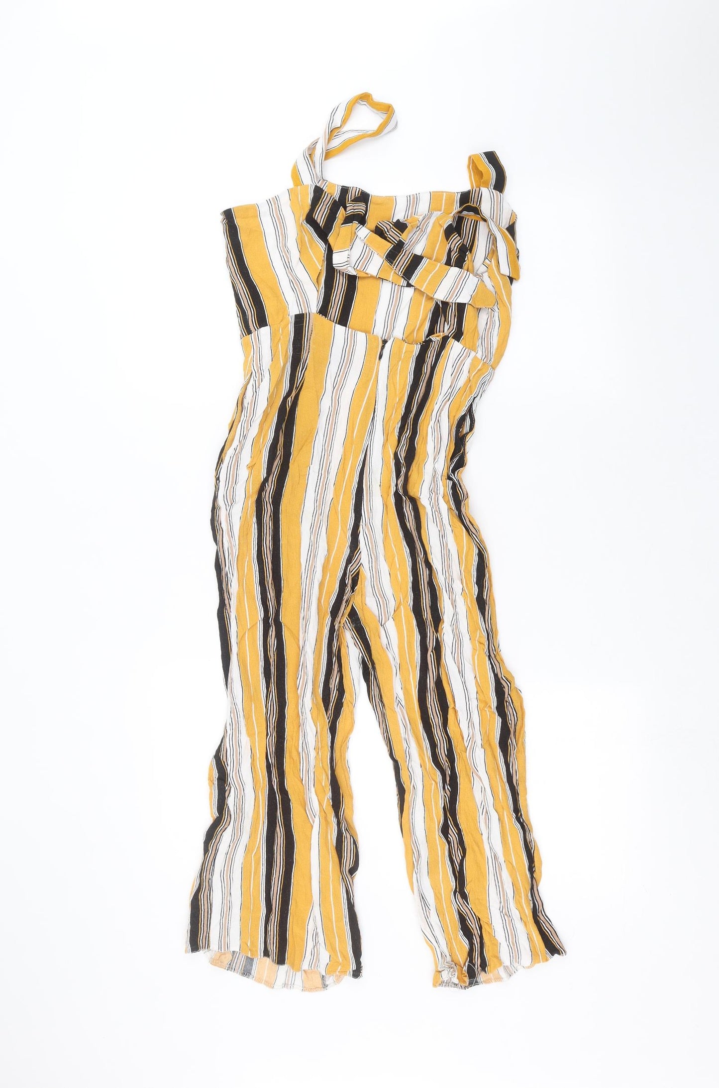 New Look Womens Yellow Striped  Jumpsuit One-Piece Size 12