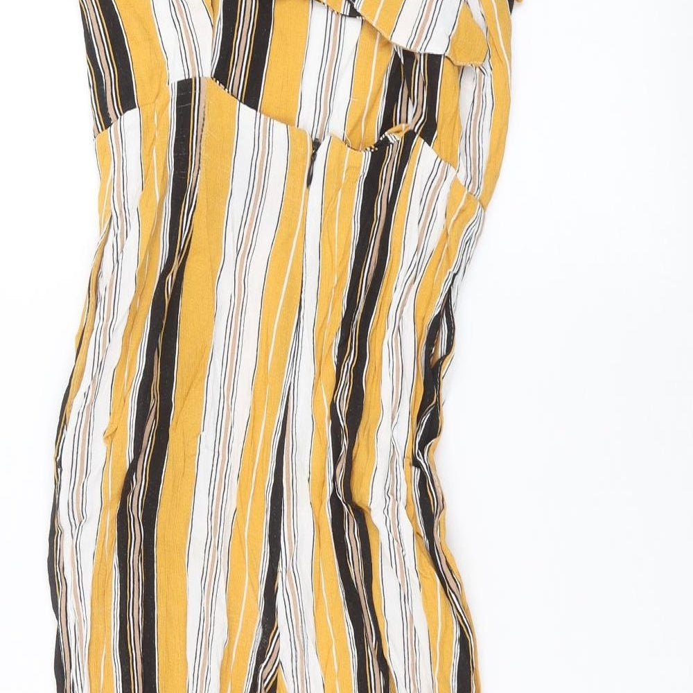 New Look Womens Yellow Striped  Jumpsuit One-Piece Size 12