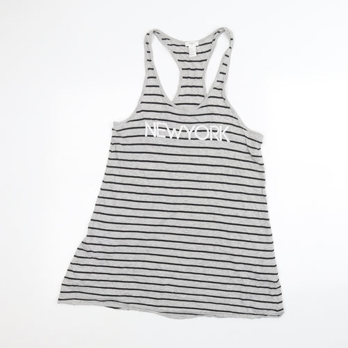FOREVER 21 Womens Grey Striped  Basic Tank Size S