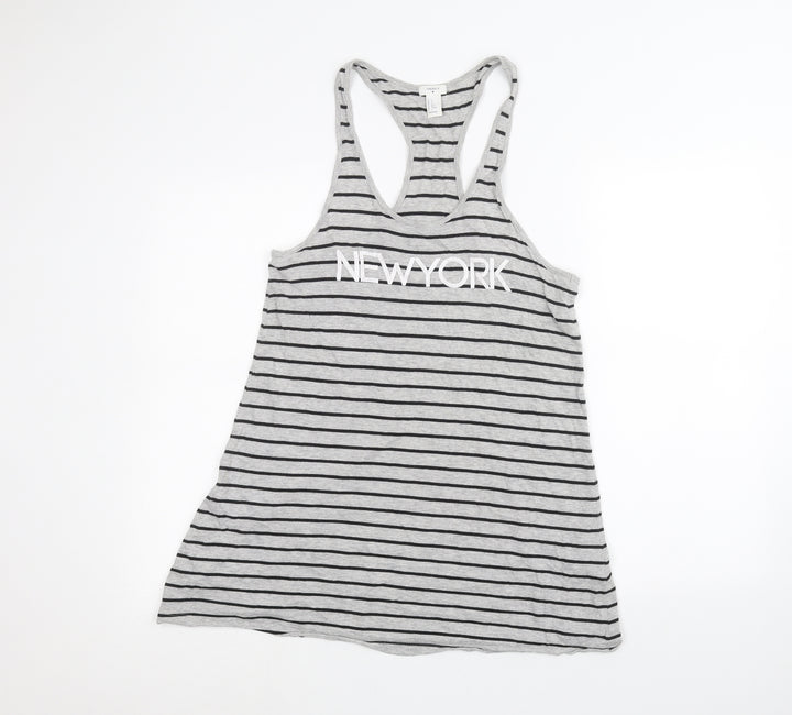 FOREVER 21 Womens Grey Striped Basic Tank Size S