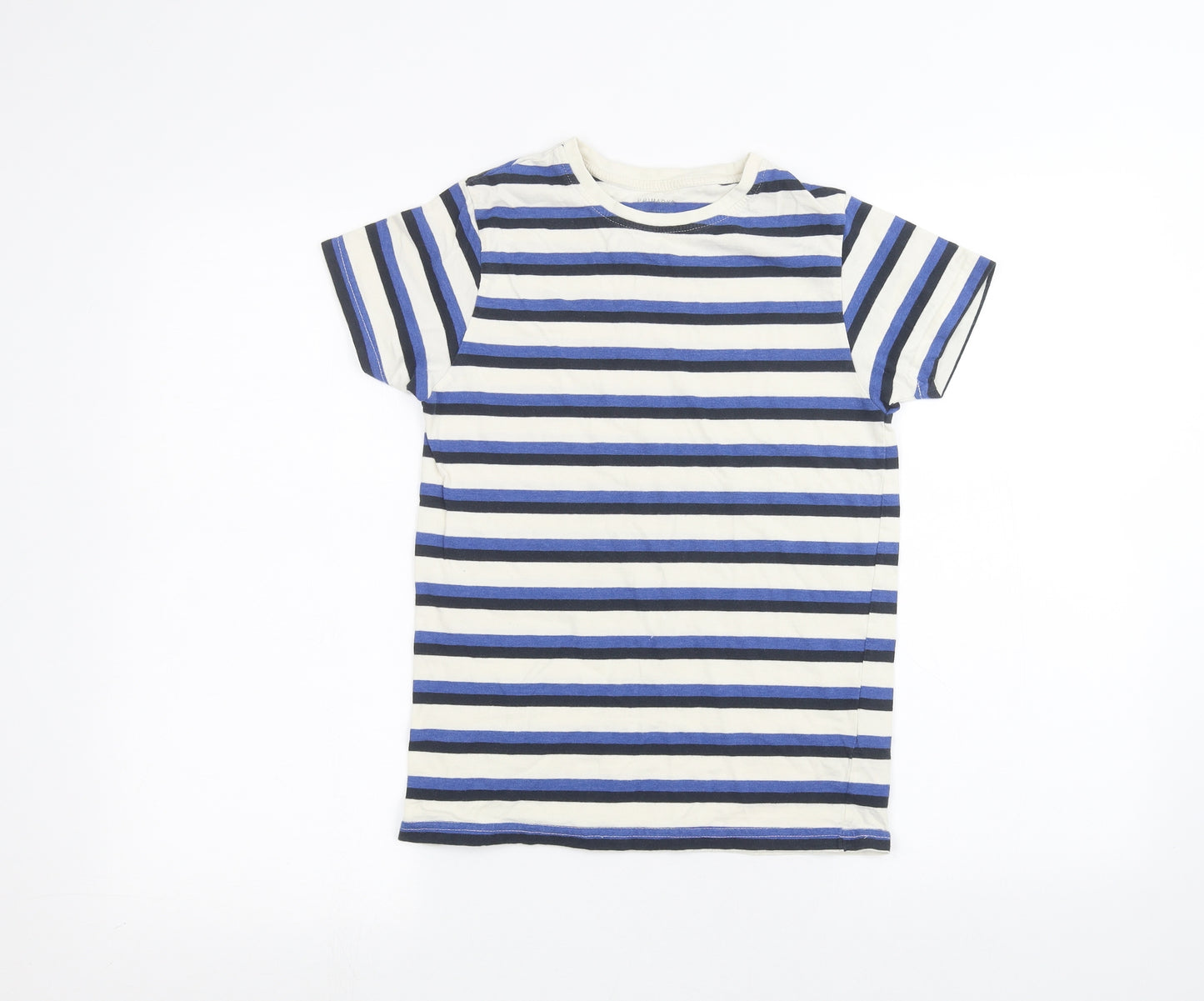 Primark Boys White Striped  Basic T-Shirt Size 10-11 Years