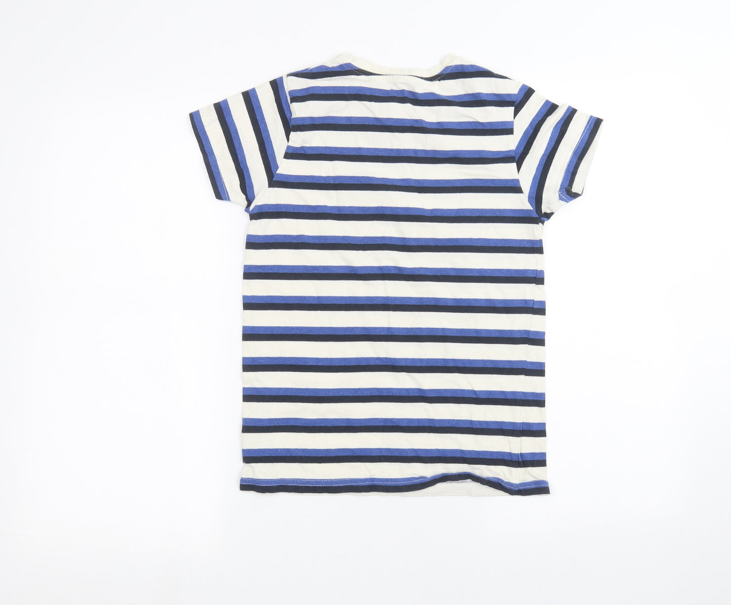 Primark Boys White Striped  Basic T-Shirt Size 10-11 Years