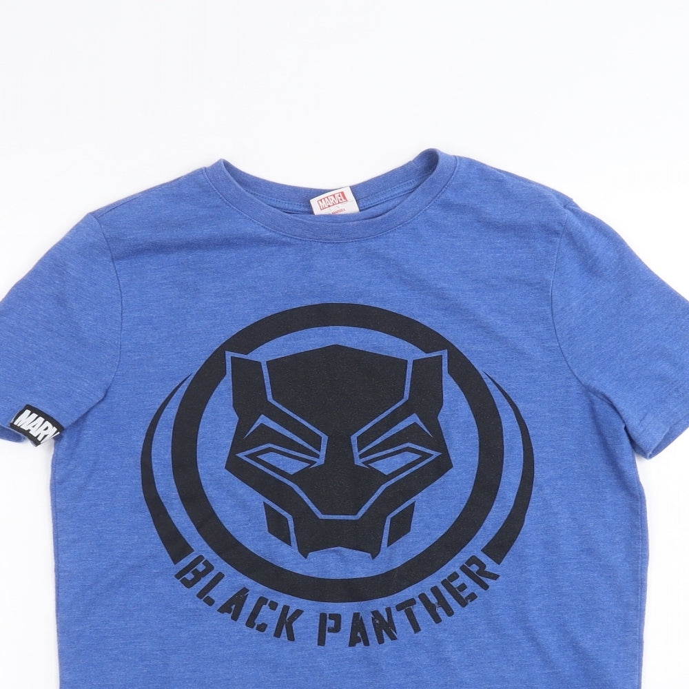 Marvel Boys Blue   Basic T-Shirt Size 10-11 Years  - Black Panther