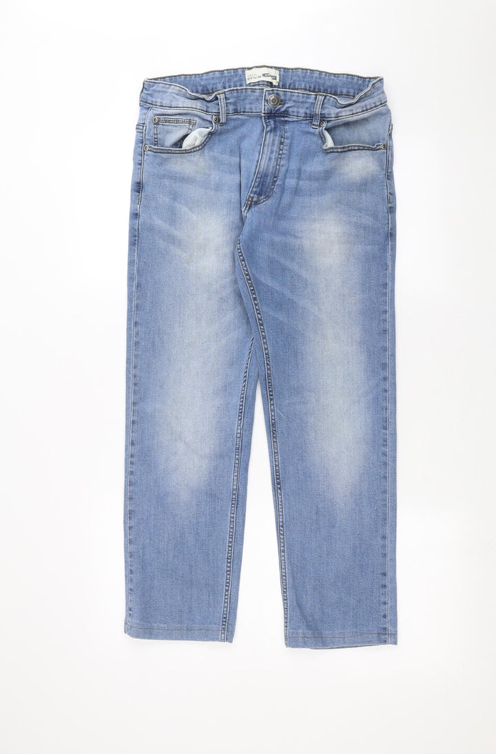 Easy Womens Blue Straight Jeans Size 34 in L30 in