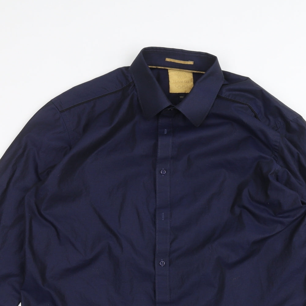 Team GB Mens Blue    Dress Shirt Size 16.5