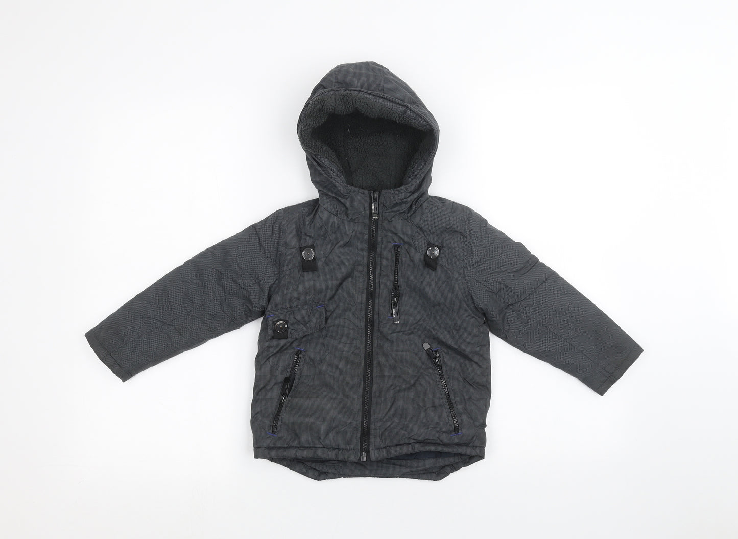 M&Co Boys Black   Parka Coat Size 2-3 Years