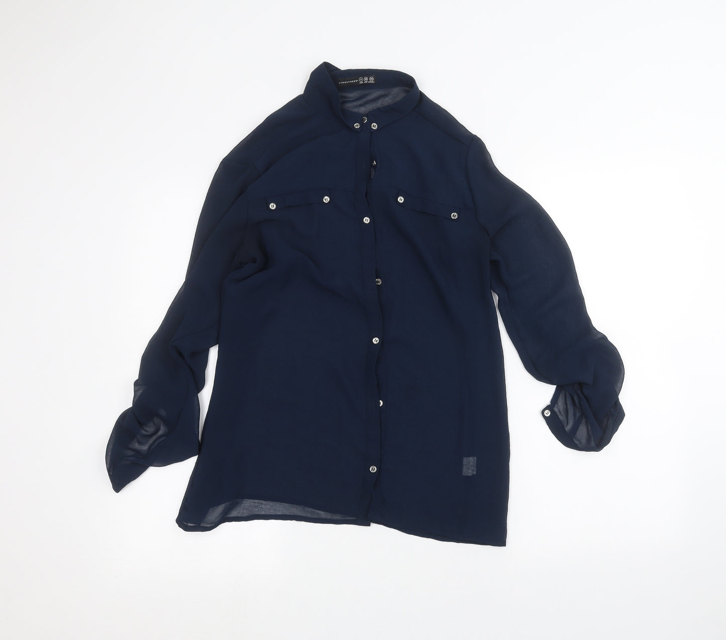 Atmosphere Womens Blue   Basic Button-Up Size 8