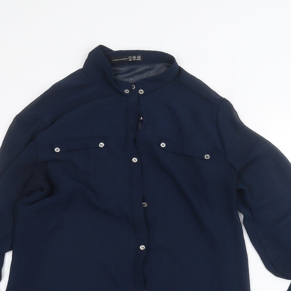 Atmosphere Womens Blue   Basic Button-Up Size 8
