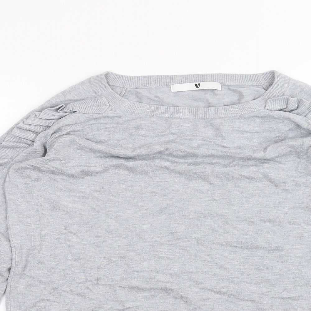 Very Womens Grey   Basic T-Shirt Size 10