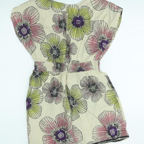 be beau Womens Beige Floral  Wrap Dress  Size 12