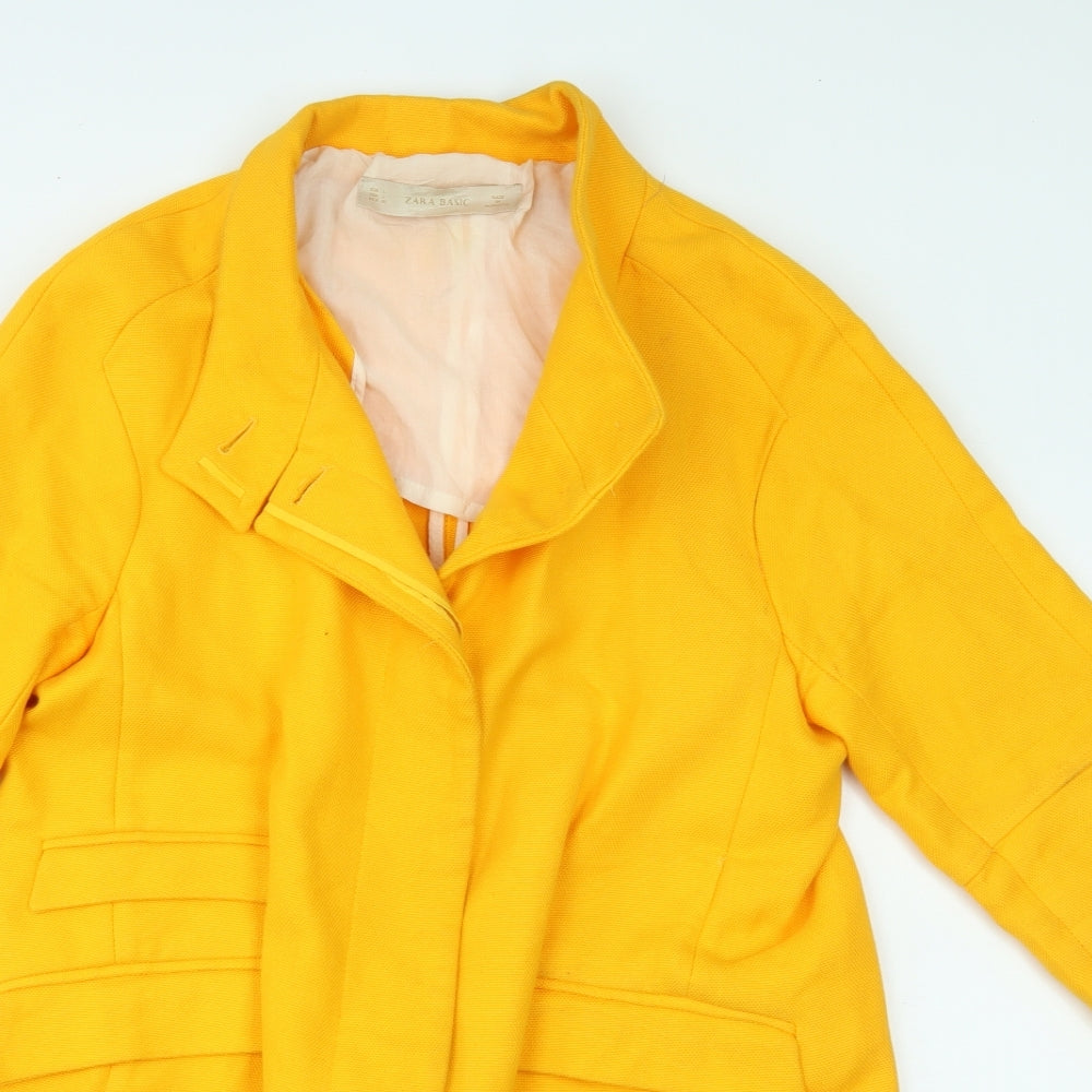 Zara Womens Yellow   Pea Coat Coat Size L