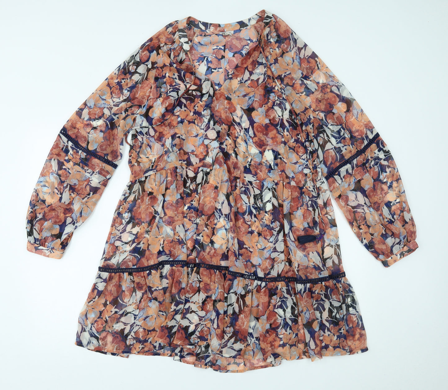 River Island Womens Beige Floral  A-Line  Size 12