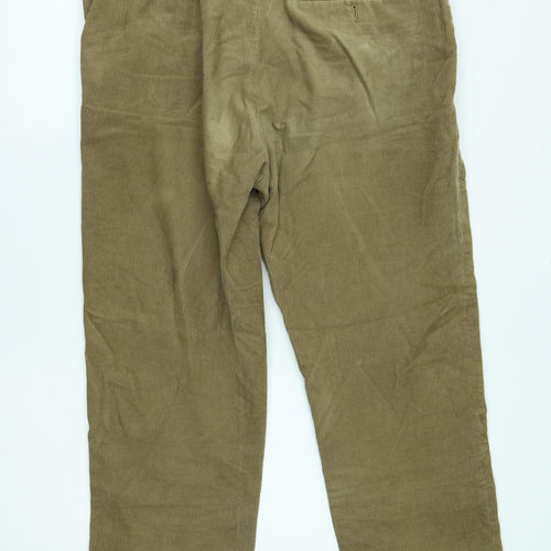 M&S Mens Green  Corduroy Straight Jeans Size 38 L31 in