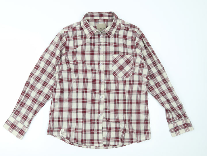 granite Womens Red Plaid Basic Button-Up Size 12
