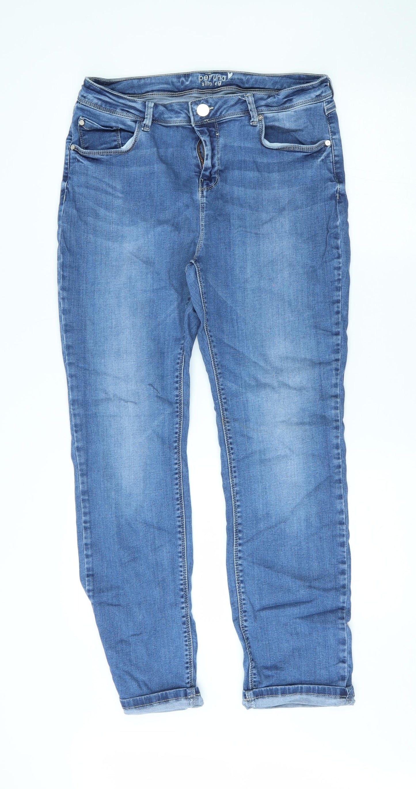 M&S Womens Blue   Straight Jeans Size 32 in L28 in