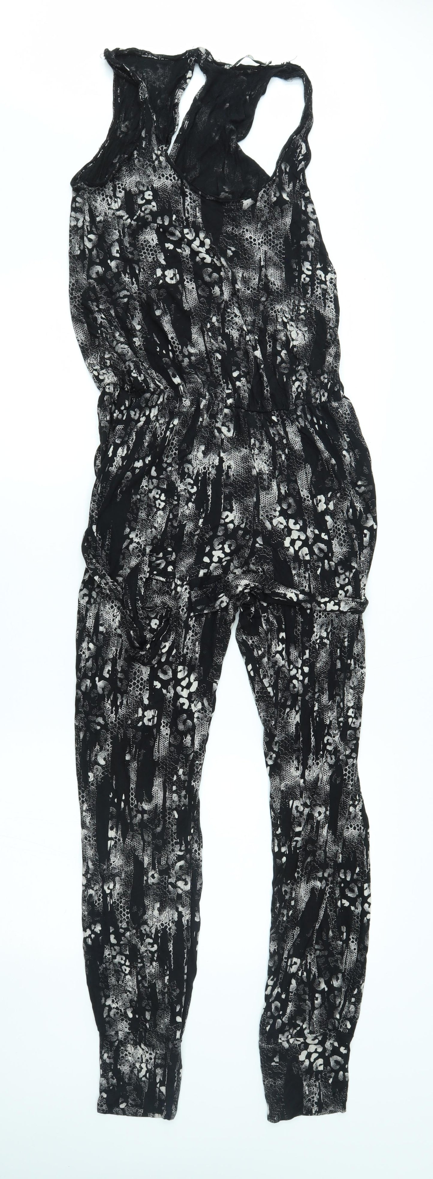 Crafted Womens Black Geometric  Jumpsuit One-Piece Size 8 L27 in