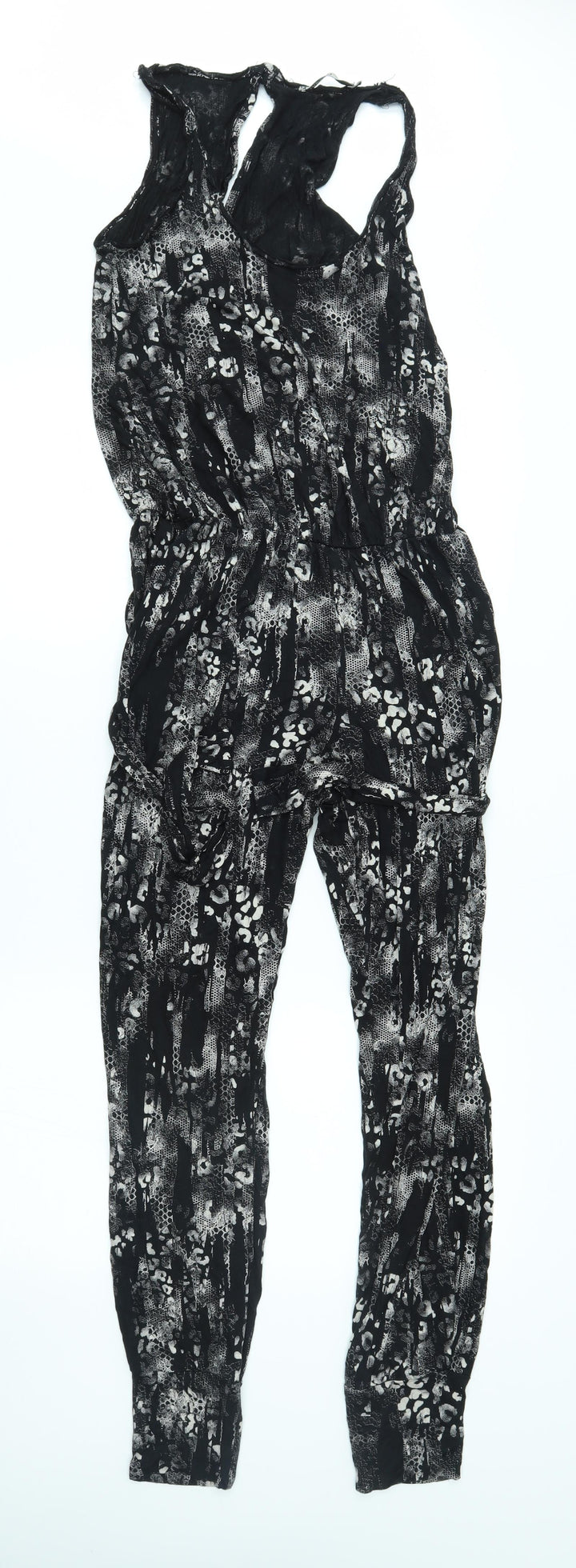 Crafted Womens Black Geometric  Jumpsuit One-Piece Size 8 L27 in