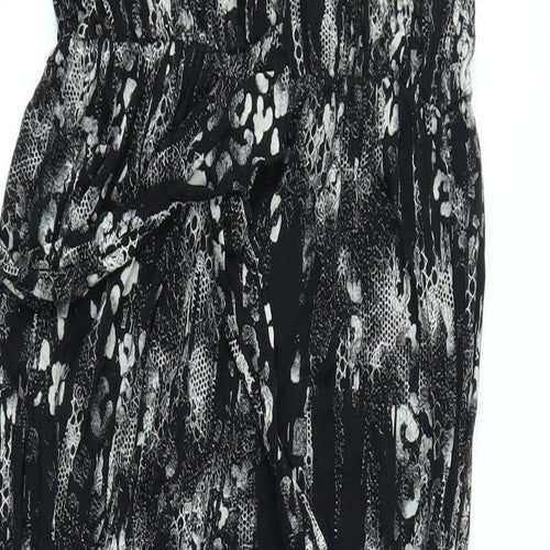 Crafted Womens Black Geometric  Jumpsuit One-Piece Size 8 L27 in