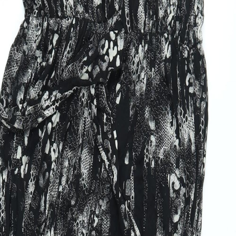 Crafted Womens Black Geometric  Jumpsuit One-Piece Size 8 L27 in