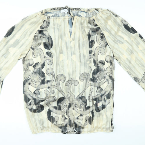 Joanna Hope Womens Gold Floral  Basic Blouse Size 12