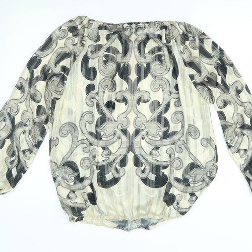 Joanna Hope Womens Gold Floral  Basic Blouse Size 12