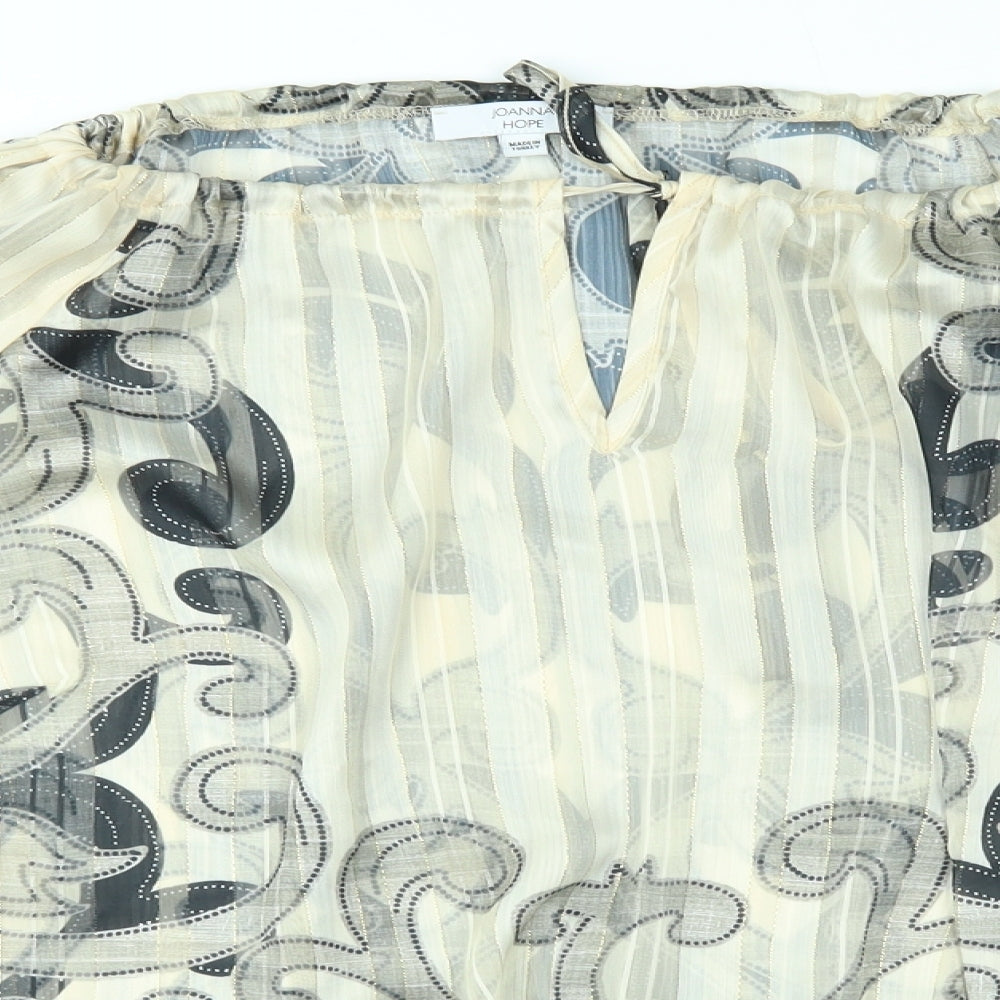 Joanna Hope Womens Gold Floral  Basic Blouse Size 12