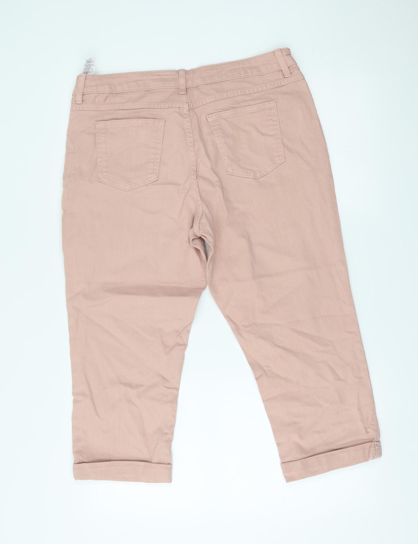 M&S Womens Pink   Cropped Jeans Size 14 L20 in