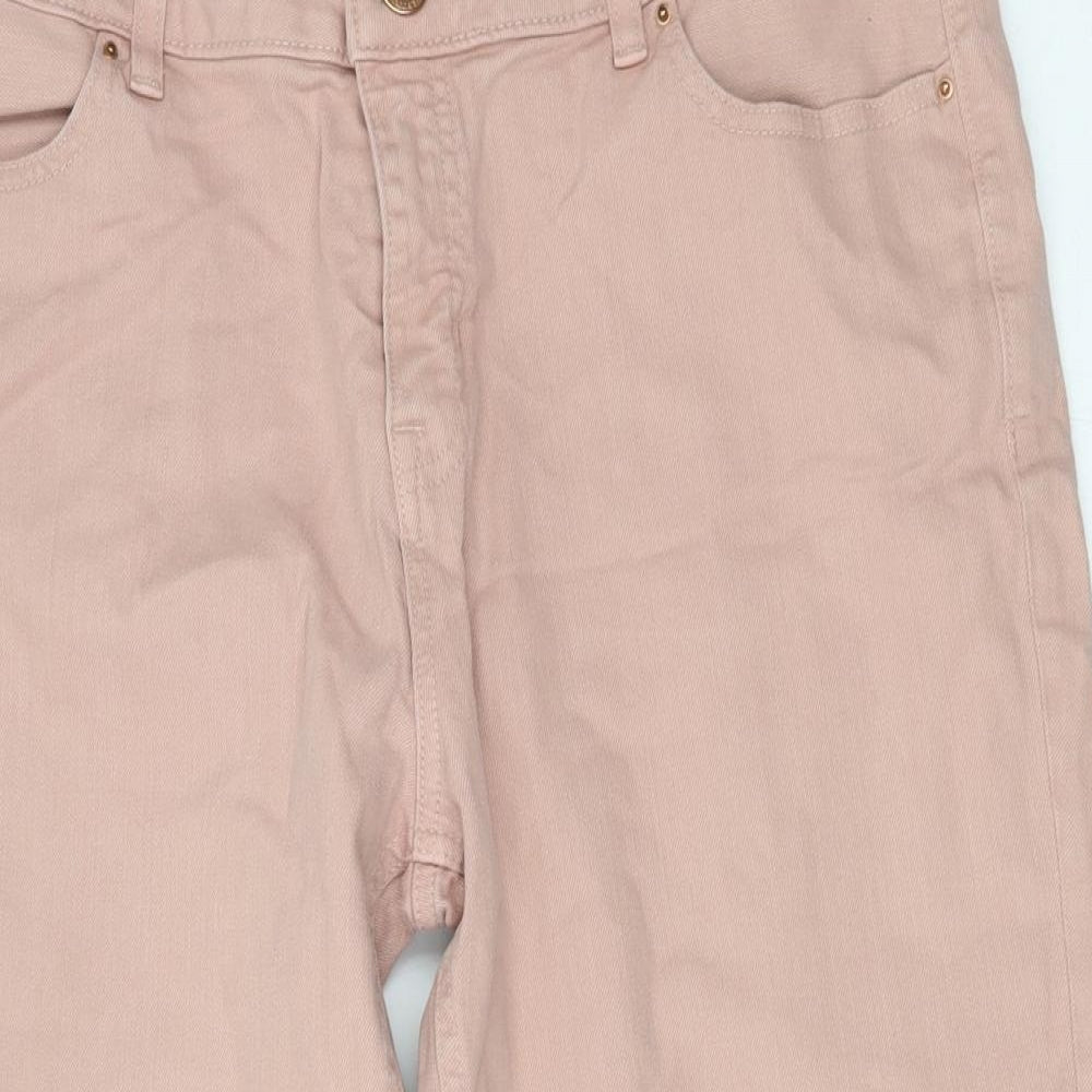 M&S Womens Pink   Cropped Jeans Size 14 L20 in