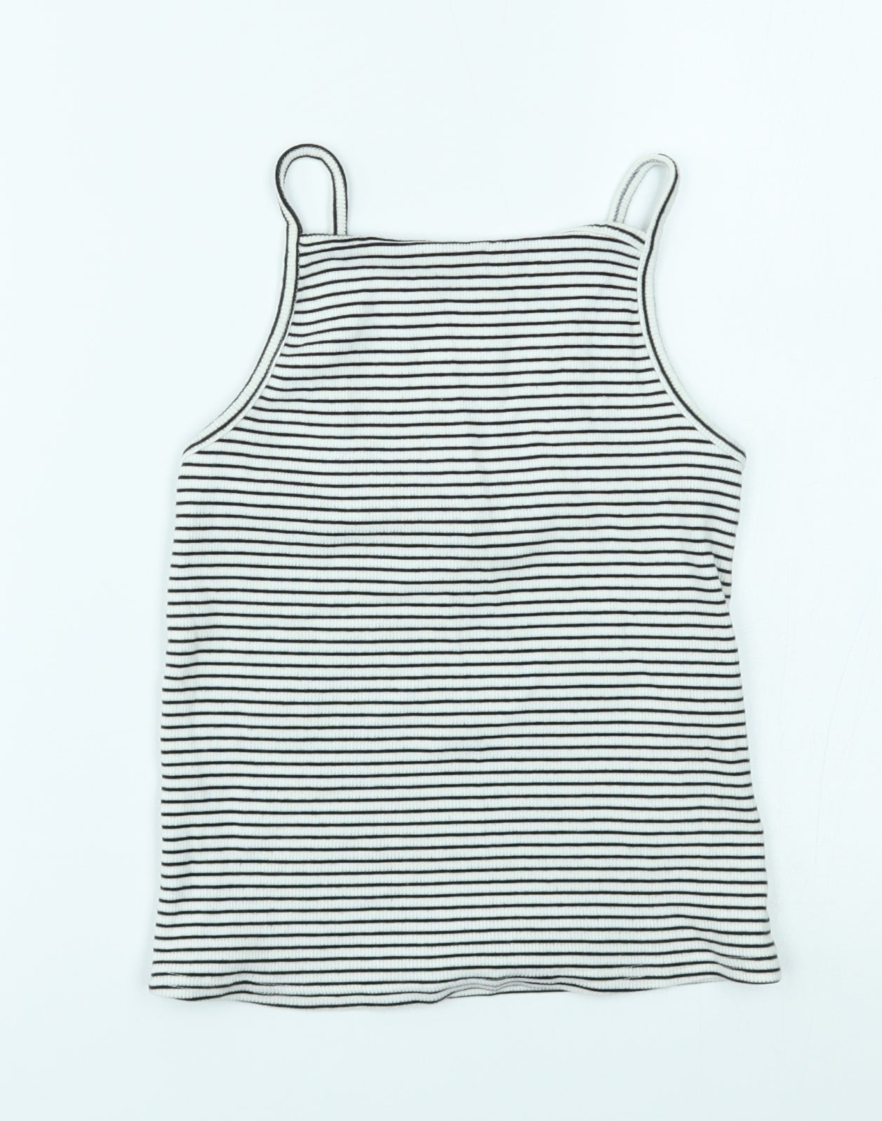 New Look Womens White Striped  Basic Tank Size 12