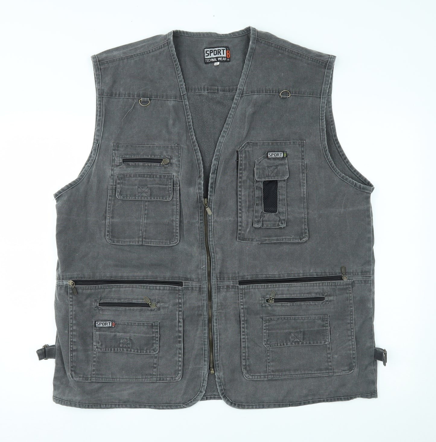 sport technical wear Mens Grey  Denim Gilet Jacket Size 2XL