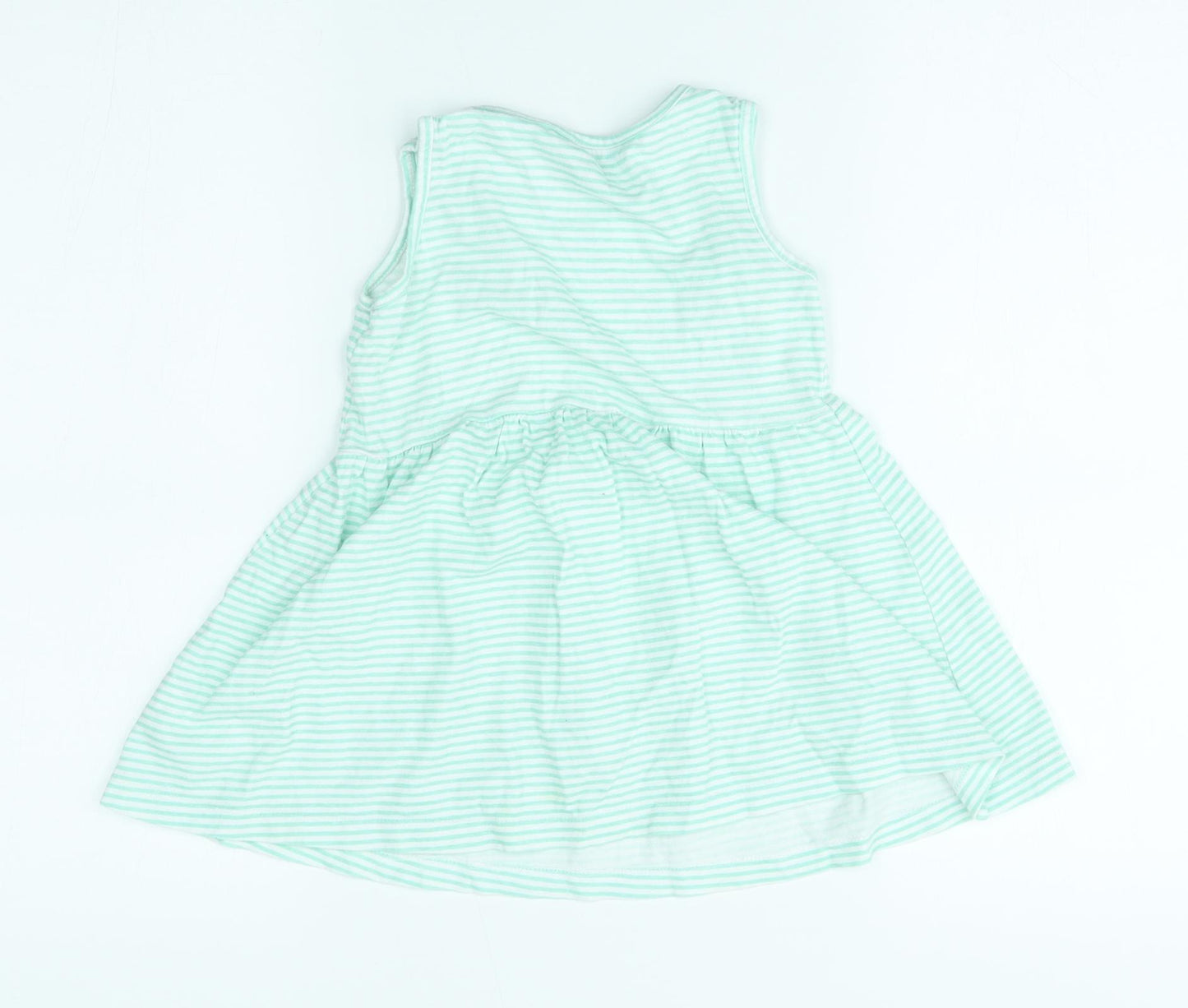 Primark Girls Green Striped  A-Line  Size 3-4 Years