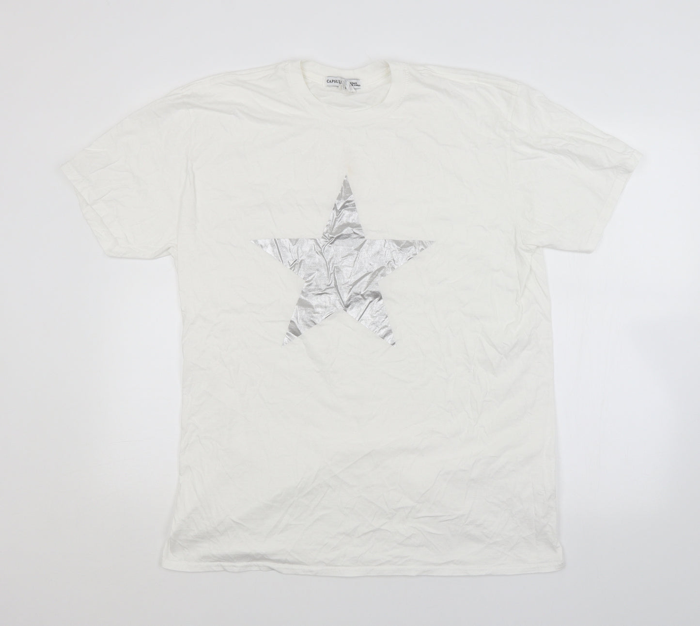 CAPSULE Mens White    T-Shirt Size XL
