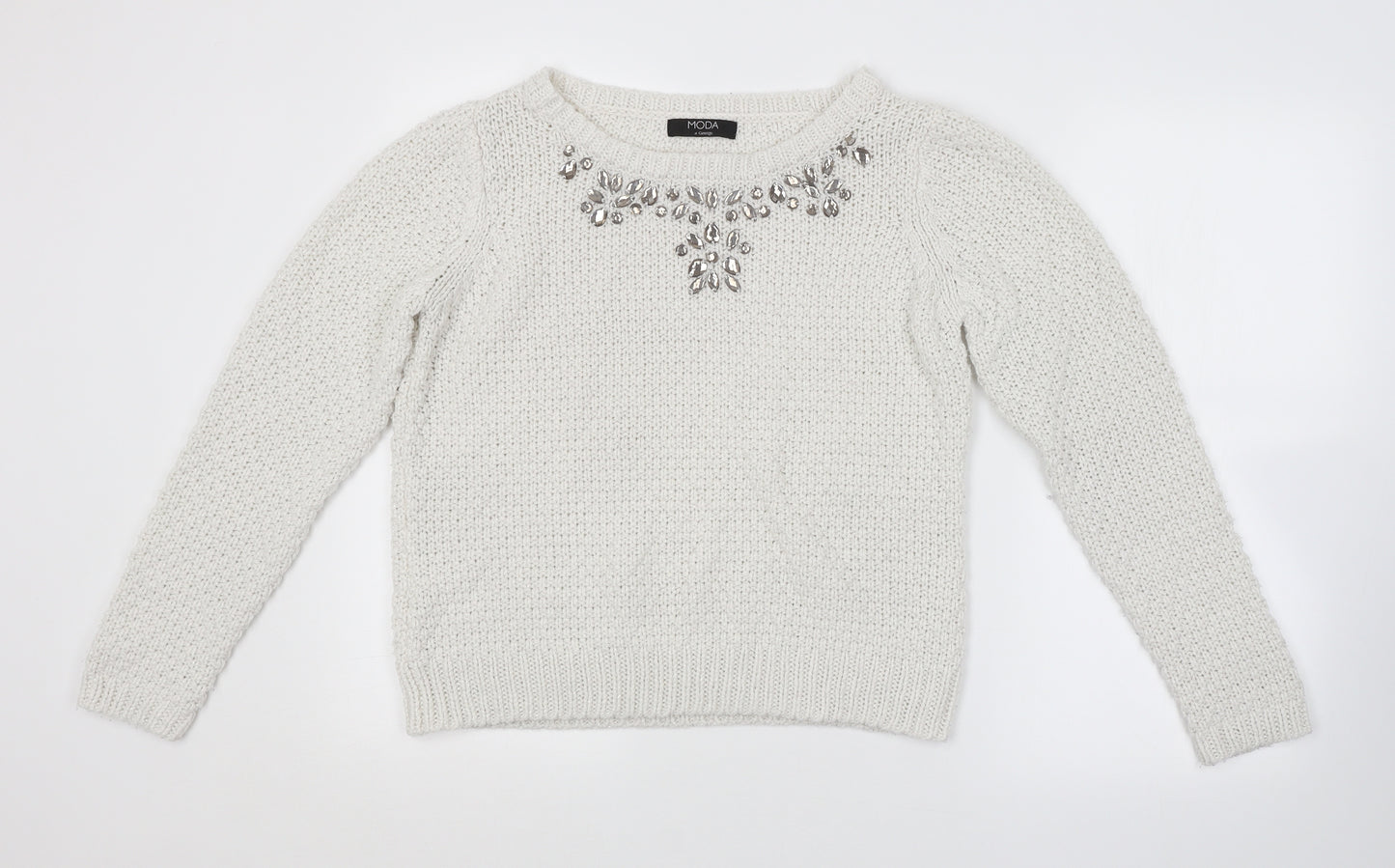 George Womens White   Pullover Jumper Size 12
