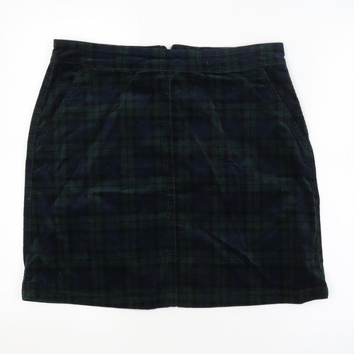 M&CO. Womens Green Check  Straight & Pencil Skirt Size 14